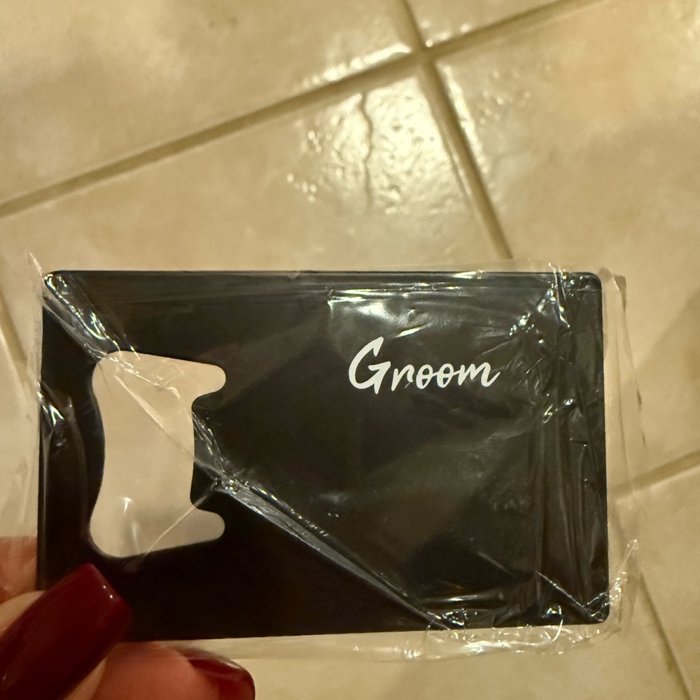 Black Groomsmen/Groom Wallet Bottle Opener - Picture 2 of 3